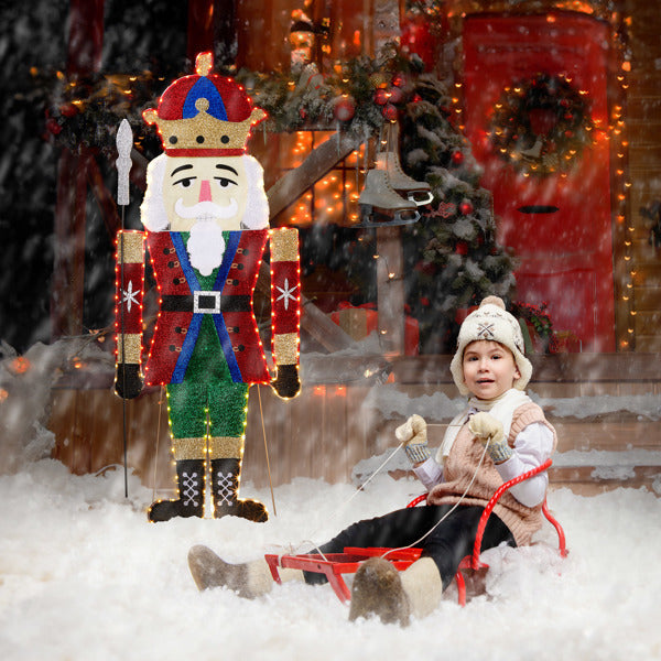 HKM-945747 Nutcracker Soldier Warm White LED Christmas Light Decoration for Indoor & Outdoor Use