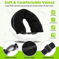 HKM-945747 Portable Refillable U-Shaped Travel Pillow with Luggage Storage, 75x17cm in Black, Gray, Blue, Pink