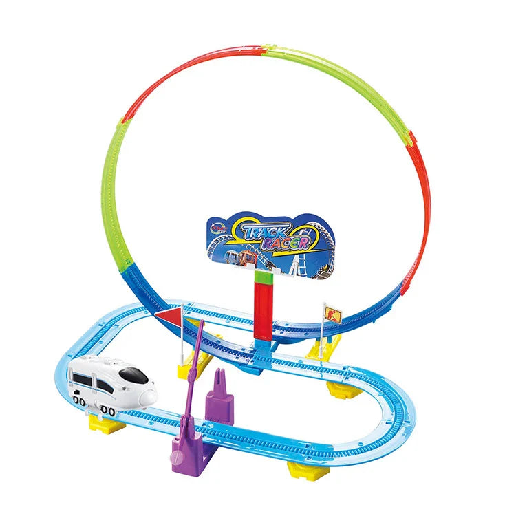 HKM-945875 Electric 360 Degree Slot Car Race Track for Kids - Educational Toddler Toy Model Train Roller Coaster
