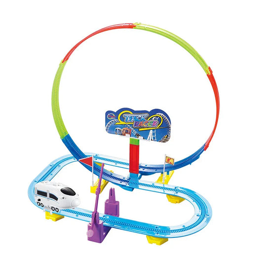 HKM-945875 Electric 360 Degree Slot Car Race Track for Kids - Educational Toddler Toy Model Train Roller Coaster
