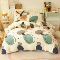 HKM-945939 Milk Velvet Fleece Duvet Cover for Cozy Autumn and Winter - Multiple Sizes Available