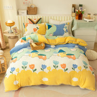 HKM-945939 Milk Velvet Fleece Duvet Cover for Cozy Autumn and Winter - Multiple Sizes Available