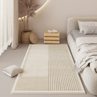 HKM-946003 Modern Square Carpet with Stripes and Geometric Patterns in Various Sizes and Colors