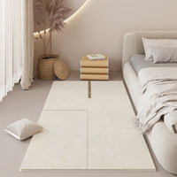 HKM-946003 Modern Square Carpet with Stripes and Geometric Patterns in Various Sizes and Colors