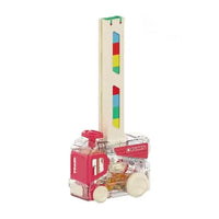 HKM-946195 Educational Domino Building Block Set with Mini Electric Car - Creative Early Learning Toy for Kids 4-6M, 7-9M