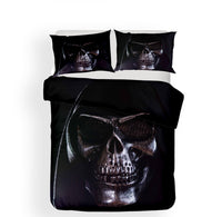 HKM-946451 3D Digital Printing Skull Bedding Set - Personalized Polyester Sheets for 1.5m and 1.8m Beds