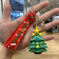 HKM-946451 3D Santa Claus PVC Keychain Charm for Christmas - Cute Rubber Doll Car Key Chain