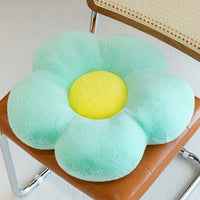 HKM-946579 Circular Plush Flower Cushion - Soft Decorative Pillow for Office and Home Use