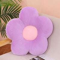 HKM-946579 Circular Plush Flower Cushion - Soft Decorative Pillow for Office and Home Use