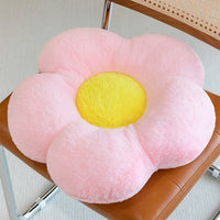 HKM-946579 Circular Plush Flower Cushion - Soft Decorative Pillow for Office and Home Use