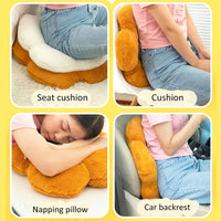 HKM-946579 Circular Plush Flower Cushion - Soft Decorative Pillow for Office and Home Use