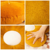 HKM-946579 Circular Plush Flower Cushion - Soft Decorative Pillow for Office and Home Use