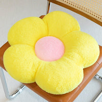 HKM-946579 Circular Plush Flower Cushion - Soft Decorative Pillow for Office and Home Use