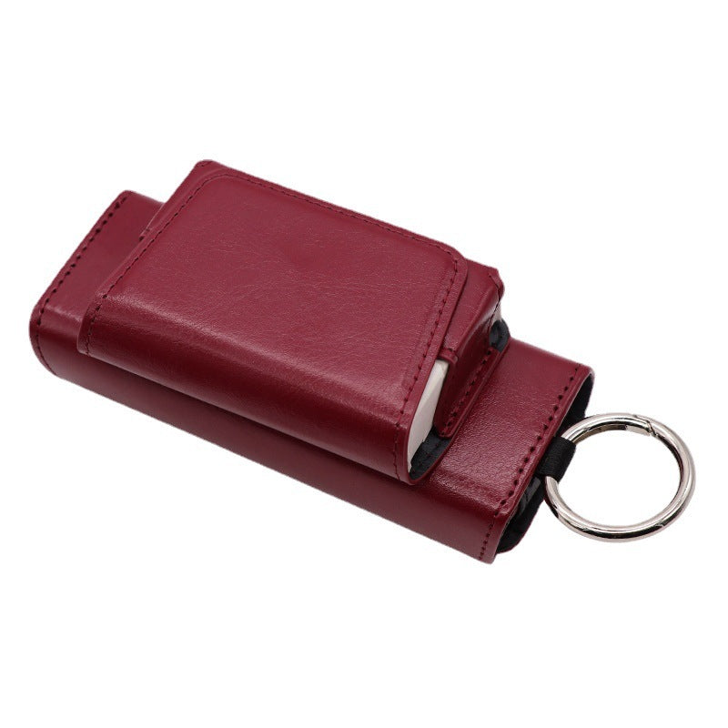 HKM-946643 ILU Protection PRIME Leather Case - Black, Pink, Gray, Wine Red, Dark Green, Wind Resistant, Gift Suitable