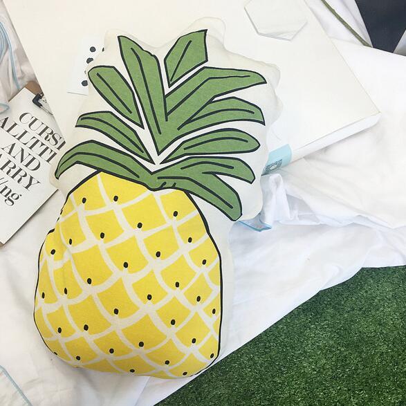 HKM-946899 Korean Style Plush Cushion Pillow - Pineapple & Cactus Designs (49*30CM & 55*32CM)
