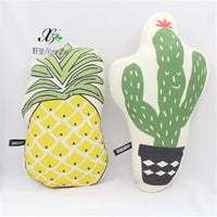 HKM-946899 Korean Style Plush Cushion Pillow - Pineapple & Cactus Designs (49*30CM & 55*32CM)