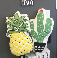 HKM-946899 Korean Style Plush Cushion Pillow - Pineapple & Cactus Designs (49*30CM & 55*32CM)