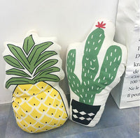 HKM-946899 Korean Style Plush Cushion Pillow - Pineapple & Cactus Designs (49*30CM & 55*32CM)