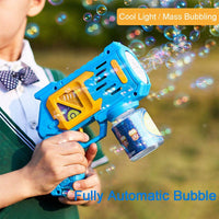 HKM-947027 Automatic Bubble Blower Toy with 10 Holes for Outdoor Fun