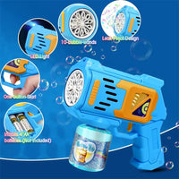 HKM-947027 Automatic Bubble Blower Toy with 10 Holes for Outdoor Fun