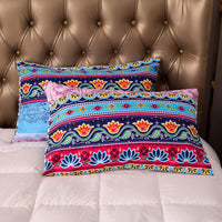 HKM-947091 Bohemian Ethnic Style Three-Piece Bedding Set – Floral Design, Twin to King Sizes Available