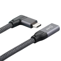 HKM-947155 USB 3.1 Male to Female Adapter Cable with 90° Elbow Design for Fast Charging and Data Transfer - 0.2m