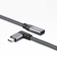 HKM-947155 USB 3.1 Male to Female Adapter Cable with 90° Elbow Design for Fast Charging and Data Transfer - 0.2m