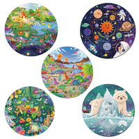 HKM-947347 150-Piece Round Jigsaw Puzzle for Children - Educational and Creative Brain Development Toy in Gift Box