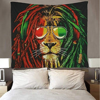 HKM-947475 Lion King Tapestry Wall Art - Polyester Hippie Style European Decor