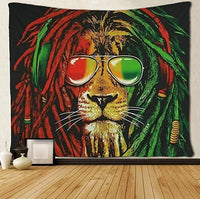 HKM-947475 Lion King Tapestry Wall Art - Polyester Hippie Style European Decor