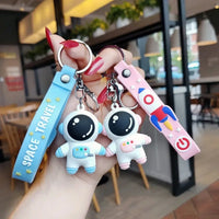 HKM-947603 Creative Astronaut Keychain - PVC 3D Spaceman Charms for Car Keys