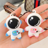 HKM-947603 Creative Astronaut Keychain - PVC 3D Spaceman Charms for Car Keys