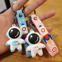 HKM-947603 Creative Astronaut Keychain - PVC 3D Spaceman Charms for Car Keys