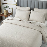 HKM-947603 European Style Double-Sided Embroidered Three-Piece Bedding Set with Pillowcases