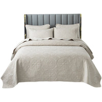 HKM-947603 European Style Double-Sided Embroidered Three-Piece Bedding Set with Pillowcases