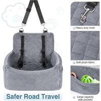 HKM-947731 Dog Car Mat - Front and Rear Row Protection, Holland Velvet Material, Gray and Black Design