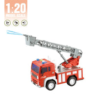 HKM-947731 Friction Fire Truck Toy with Light and Sound Features for Kids Ages 2-7