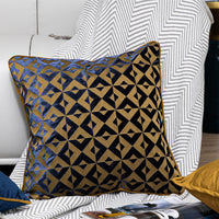 HKM-947731 Geometric Jacquard Flannelette Cushion Cover with Optional Core - 45x45cm & 50x50cm Sizes