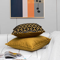 HKM-947731 Geometric Jacquard Flannelette Cushion Cover with Optional Core - 45x45cm & 50x50cm Sizes