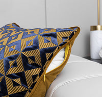 HKM-947731 Geometric Jacquard Flannelette Cushion Cover with Optional Core - 45x45cm & 50x50cm Sizes