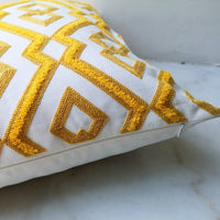 HKM-948051 Embroidered Cotton Bedside Pillow 45x45cm with Pillow Core