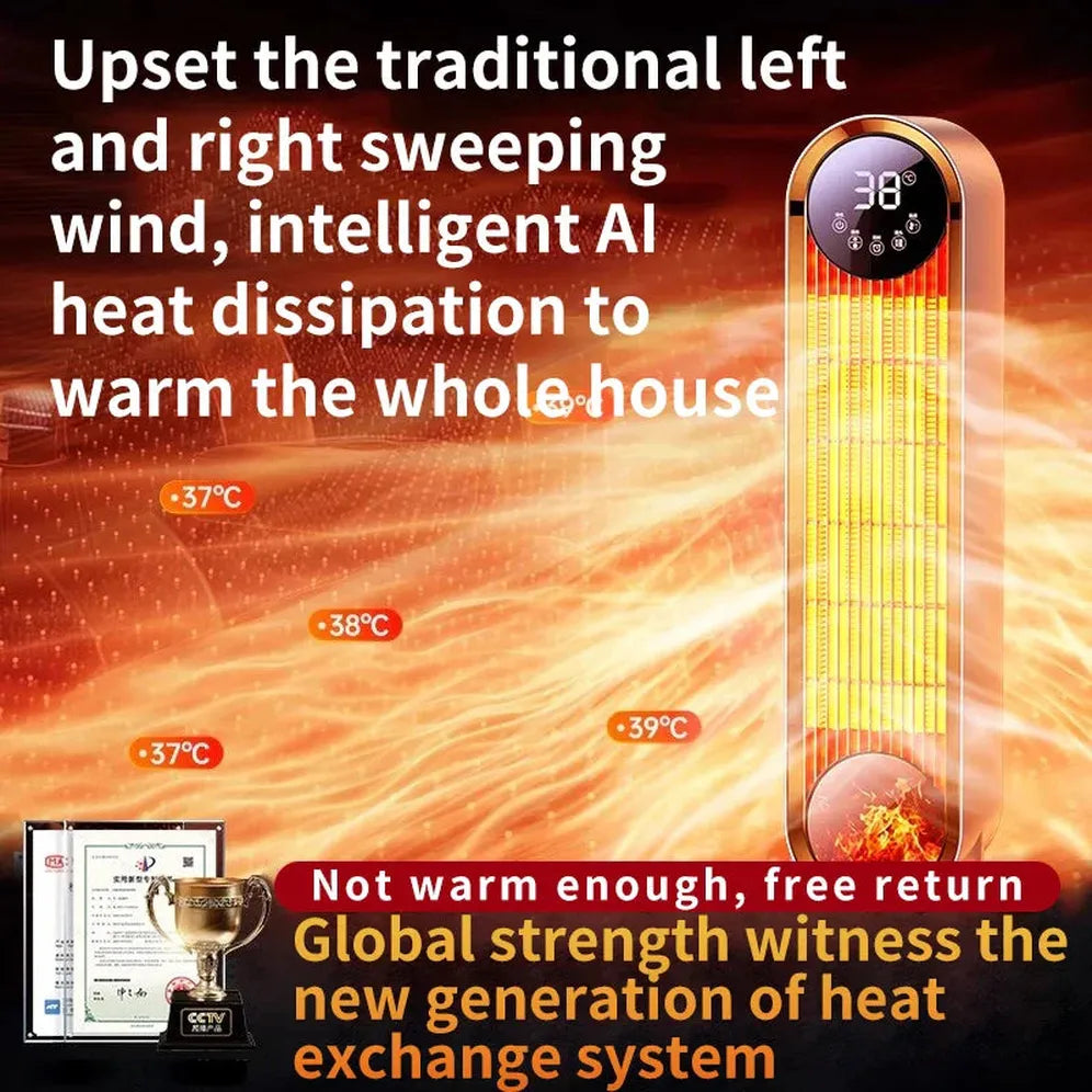 KTX-948115 Graphene Electric PTC Heater with Overheat and Tip-Over Protection for Small Indoor Spaces