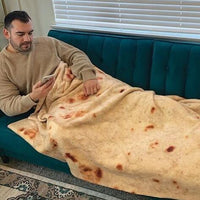 HKM-948499 Cozy Round Flannel Burrito Blanket – Super Soft Microfiber Travel Throw for All Seasons