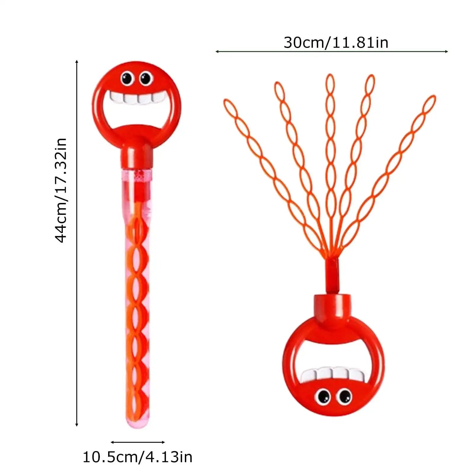 HKM-948563 32 Hole Smiley Face Bubble Wand with Five Claws - Fun Bubble Blower Tool for Kids 2-13 Years