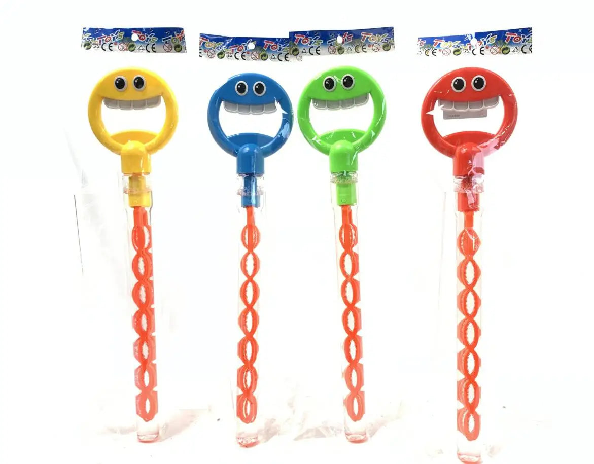 HKM-948563 32 Hole Smiley Face Bubble Wand with Five Claws - Fun Bubble Blower Tool for Kids 2-13 Years