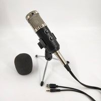 HKM-948627 Reverb BM800 USB Condenser Microphone with Tripod Stand, Volume Control, and Reverb Effect