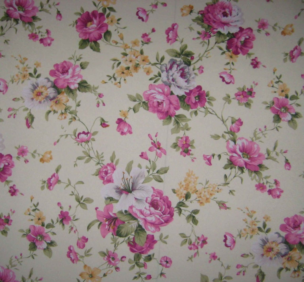 HKM-948755 Peony Peach Skin Printed Polyester Fabric - 210T Density, 150cm Wide, Versatile for Crafts and Home Decor