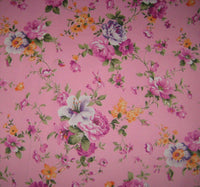 HKM-948755 Peony Peach Skin Printed Polyester Fabric - 210T Density, 150cm Wide, Versatile for Crafts and Home Decor