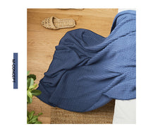 HKM-949075 Cozy Cotton Waffle Knitted Blanket for Office Naps - 130x160CM, Available in Multiple Colors