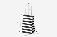 HKM-949203 Candy Color Striped White Kraft Paper Tote Bag - 7.5 x 5 x 12 cm Gift Bag